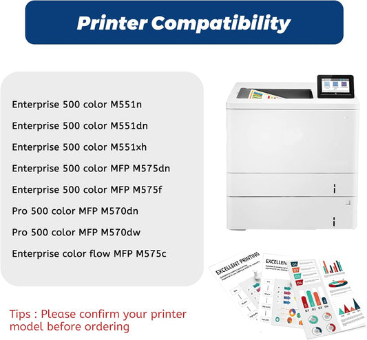 507A Black CE400A Toner Cartridge, Replacement Compatible for HP 507 507X CE400X for HP Laserjet 500 Color m551 m551dn m551n m551xh m570dn m570dw m575c m575dn m575f Printer (1-Pack)