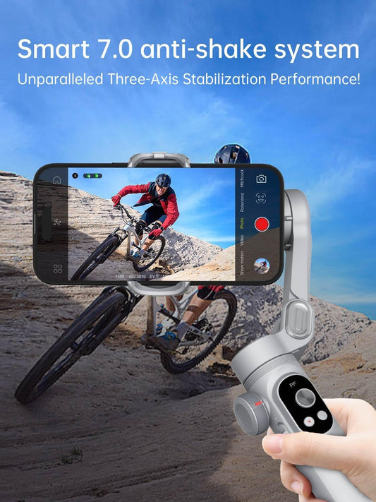 Gimbal Stabilizer for Smartphone, 3-Axis Portable iPhone Gimbal w/OLED Display for iPhone/Andriod, Phone Gimbal with Face/Object Tracking for Tiktok YouTube Vlog-Smart X Pro Gray
