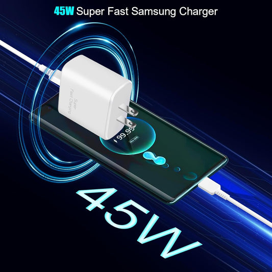 45W USB C Charger for Samsung Charger Fast Charging,Super Fast Android Phone Charger,2Pack Type C Chargers Block Long 10FT Type C Charging Cable for SamsungGalaxy S25 Ultra/S25/S24+/S23/S22+/S21/S20