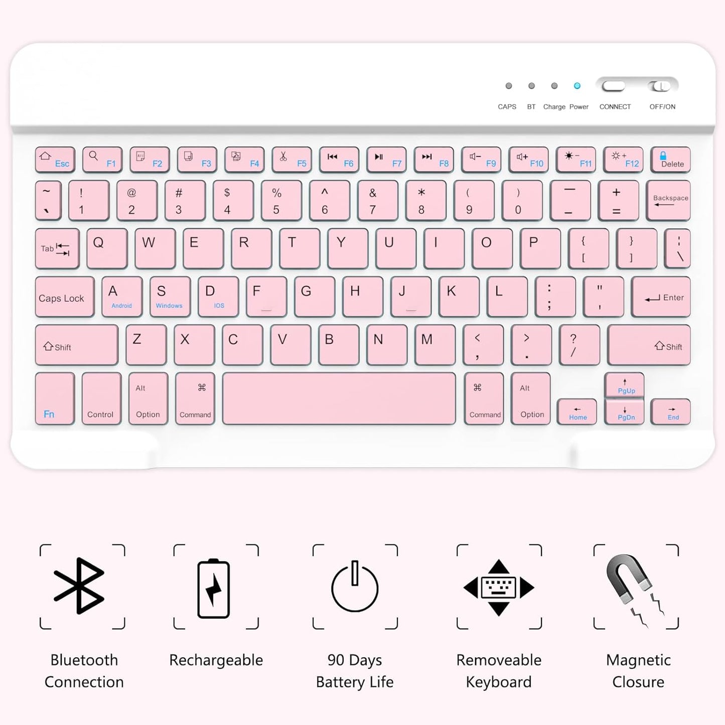 Keyboard Case for iPad Air 11-inch M3/M2/Air 5th/ 4th Generation- Detachable Bluetooth Keyboard Case with Pencil Holder - Flip Stand Cover for iPad Air 11"(2025&2024) /Air 5 2022/Air 4 2020/Pro 11 1st