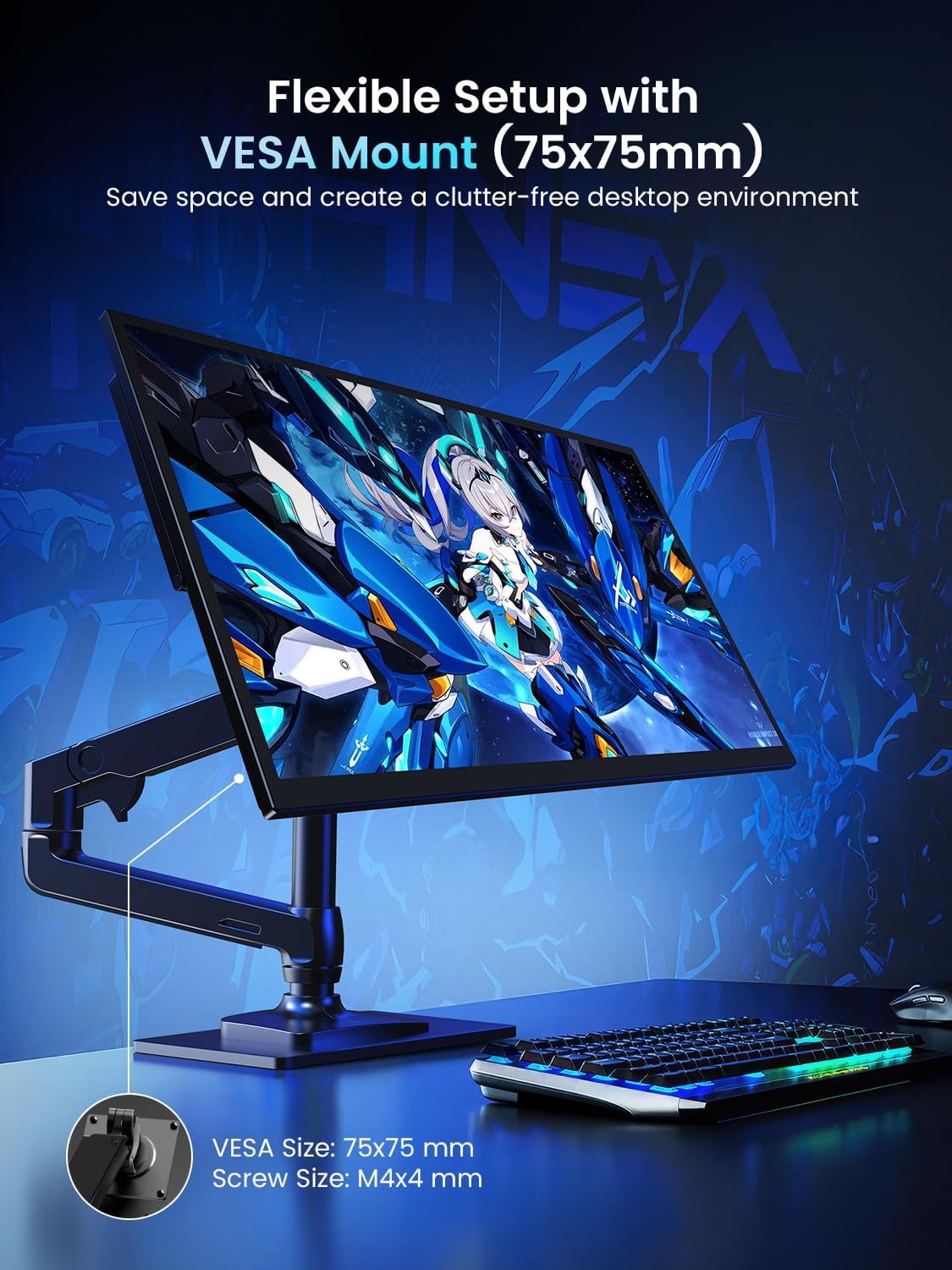 UPERFECT Portable Monitor 18.5-inch 120HZ Touchscreen 100% sRGB w/VESA & Stand 180° Adjustable Ultra-Slim & Lightweight Frameless FHD FreeSync IPS HDR Gaming Display, Travel Second Monitor for Laptop