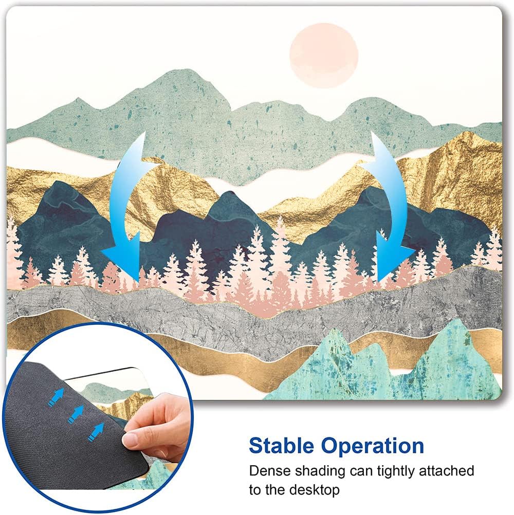 Hokafenle Mountain Abstract Art Mouse Pad - Non-Slip Rubber Base Square Wireless Mousepad for Laptop and Desk