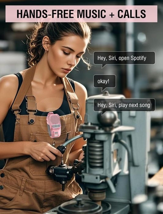 GBEAST Wearable Bluetooth Speaker with RGB, IPX6 Waterproof Clip-On Portable Speaker with 30H Playtime - Built-in Mic Hands-Free for Jobsite/Outdoor/Golf, TWS Portable Speakers(Pink)