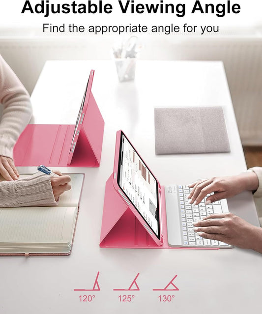 Keyboard Case for iPad 10th Generation 2022 10.9-inch - Rechargeable Detachable Wireless Bluetooth Keyboard - Smart Folio Cover with Pencil Holder for 10.9 inch Apple iPad 10th Generation, Red