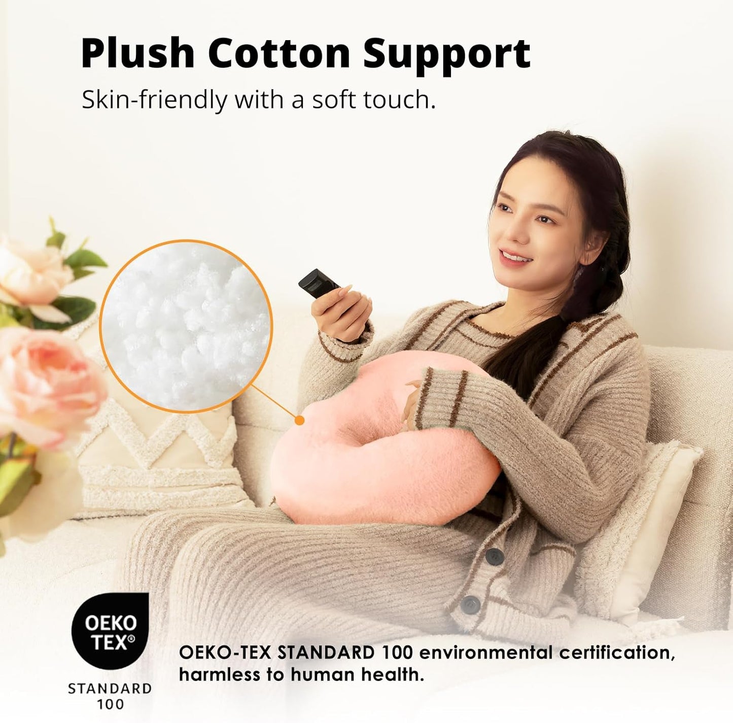 Tablet Pillow Stand for Reading, Adjustable Tablet Pillow Stand for Lap with Detachable Bowl, Fits 4.7"-13" Kindle/Phones/Tablets, Watch Videos, Stream Media, Pink