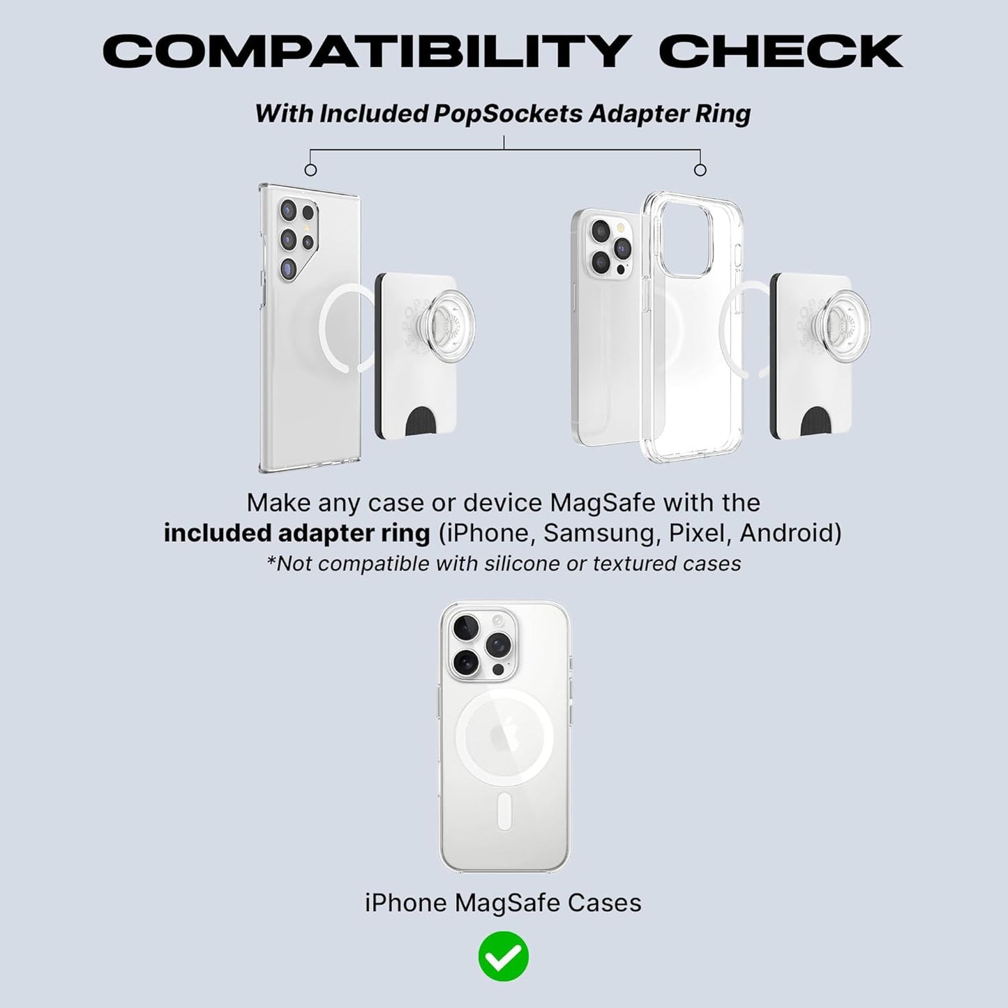 PopSockets Phone Wallet with Expanding Grip and Adapter Ring for MagSafe, Phone Card Holder, Wireless Charging Compatible, Wallet Compatible with MagSafe - Persimmon