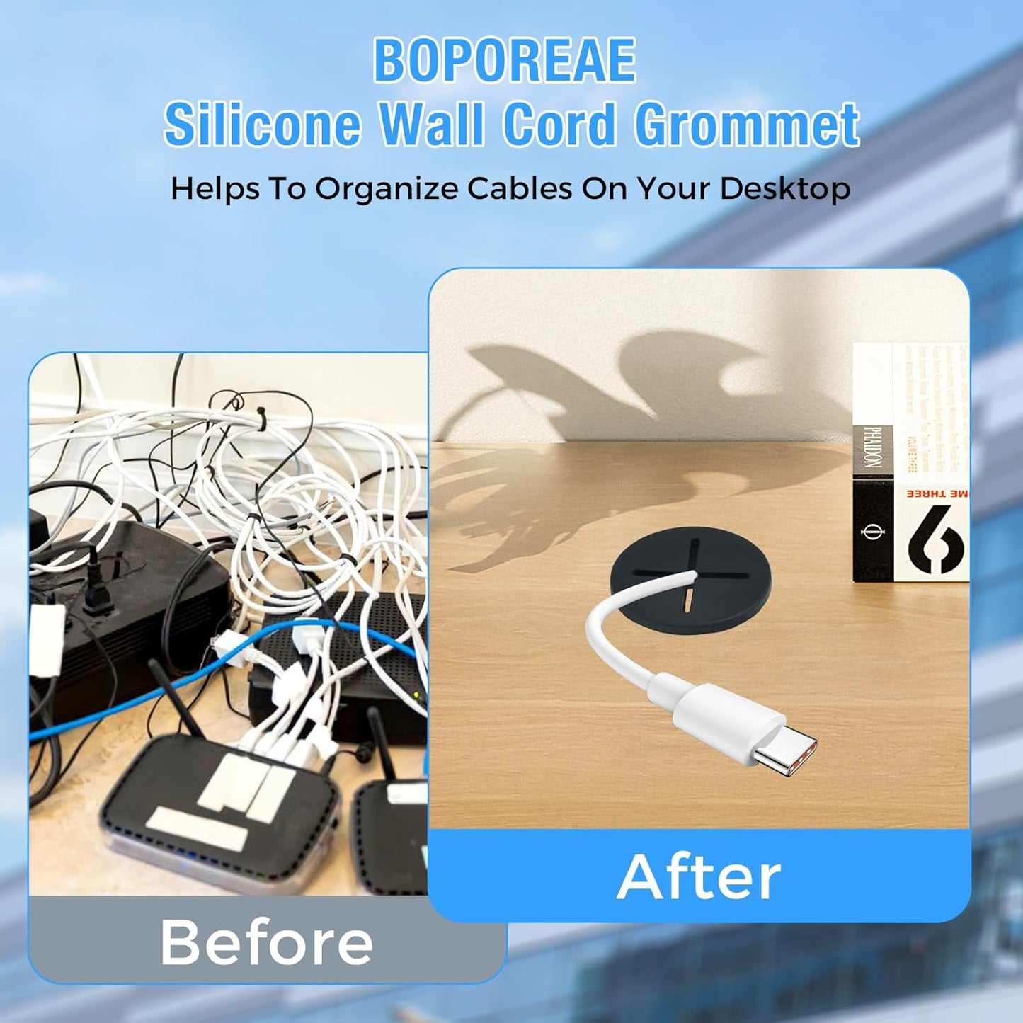 Desk Grommet, 3/4 in 20 mm Silicone Rubber Grommets, White Desk Hole Cover for Cables, Flexible Wall Cord Pass Through Grommet for Office Table Computer Home Furniture Wire Organizer-15 Pcs