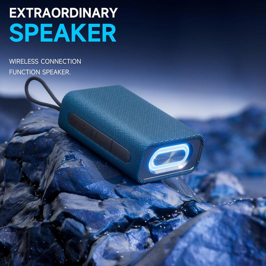 Speaker, Portable Wireless Bluetooth Speakers, Waterproof Loud Stereo Sound with RGB Lights TWS Long Playtime for Home/Party/Outdoor, Electronic Gadget (Blue)