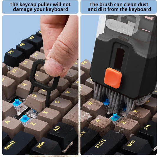 Ordilend Keyboard Cleaning Kit Laptop Cleaner, All-in-One Computer Camera Cleaning Kits Brush Tool, Multi-Function PC Electronic Cleaner for iPad iPhone Pro Earbuds Camera Monitor with Patent, Black