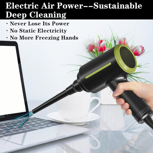 ATEngeus Electric Air Duster - 2 Speed, 40000RPM Air Blower & Pump, Reusable for Computer Keyboard, Dust, Hairs