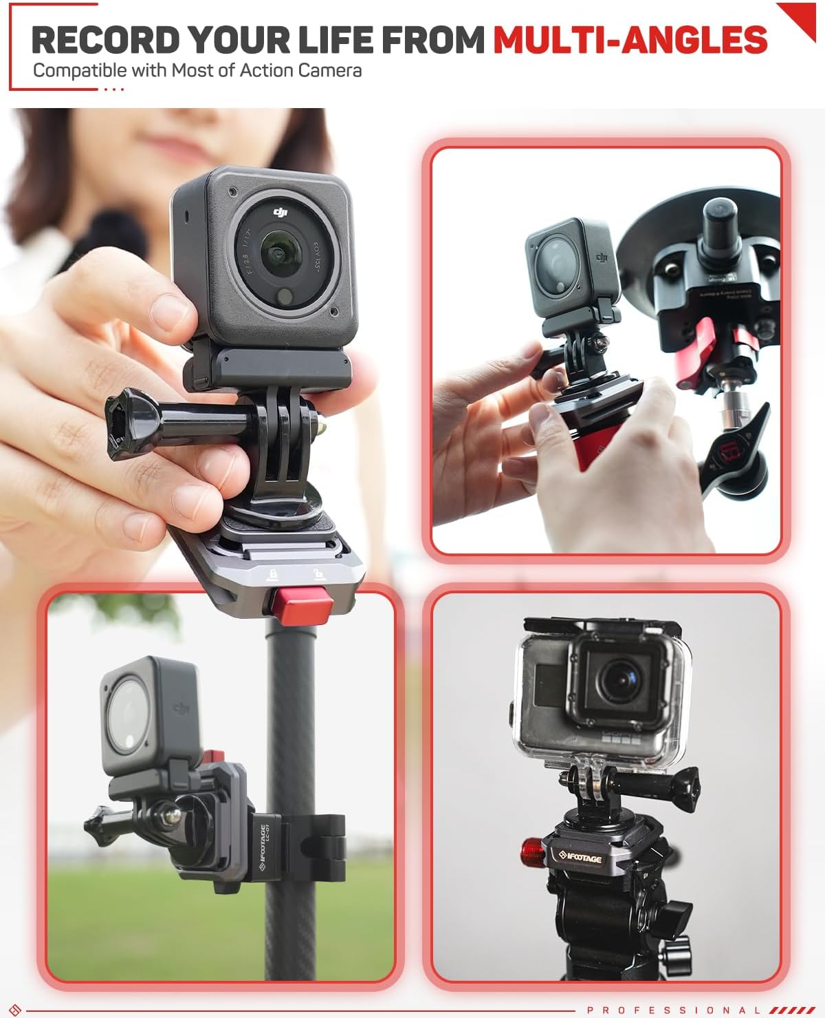 IFOOTAGE Q38 Quick Release Plate, Camera Quick Release, Tripod Mount Quick Release System, QR Adapter for DSLR, Tripod, Monopod, Slider, Stablizer, Quick Release Camera Mount, Q38