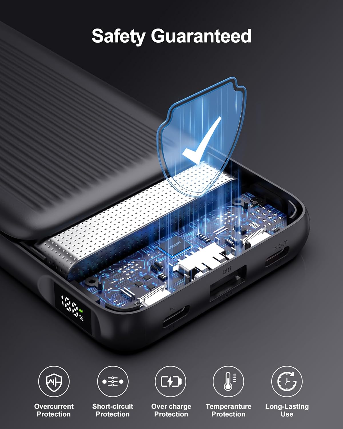 2-Pack 10000mAh Power Bank Fast Charging, 22.5W Compact USB C Portable Charger with 2 Outputs & 2 Inputs, LED Display Battery Pack Compatible with iPhone Samsung iPad Tablets, Black & Black