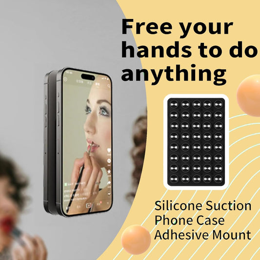 Silicone Suction Cup Phone Mount by Octo Buddy - Double Sided Phone Sticky Grip with Enhanced Suction Power for Hands-Free Selfies & Videos,Phone Accessories Hands-Free Strong Grip(Black)
