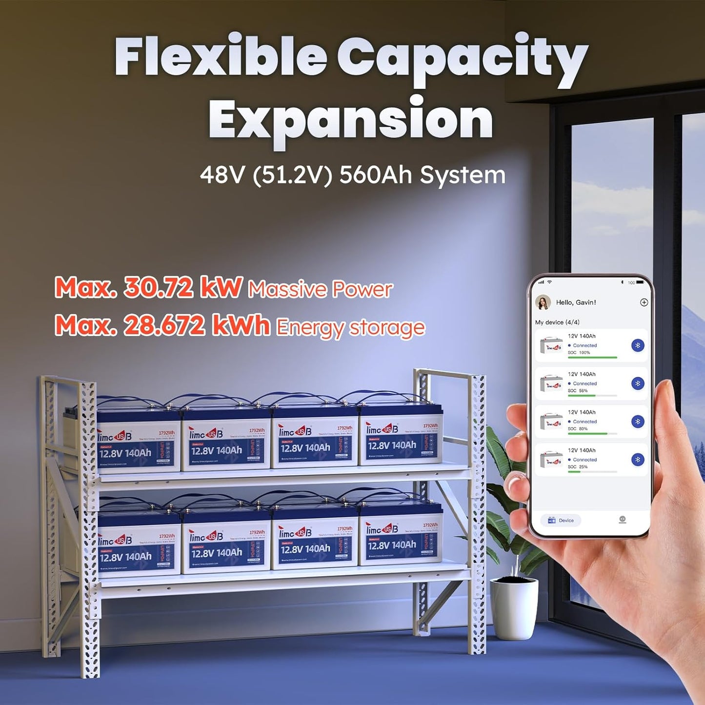 Smart Bluetooth 12V 140Ah LiFePO4 Battery, 12 Volt Lithium Battery with Low Temperature Protection, 150A BMS, Group31, Perfect for Trolling Motor, RVs, Marine, Boat, Energy Storage System