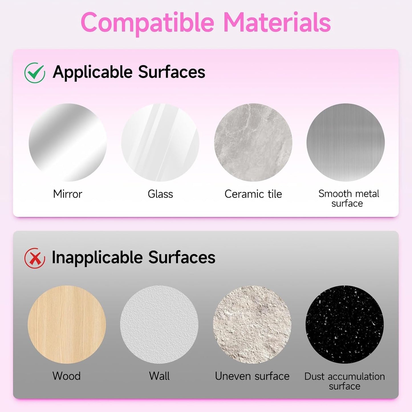 Silicone Suction Phone Case Mount, Non Slip Suction Cup Phone Mount, Phone Accessories Holder for Selfies and Videos, Silicon Adhesive Phone Stand Sticky for Cell Phone Pink