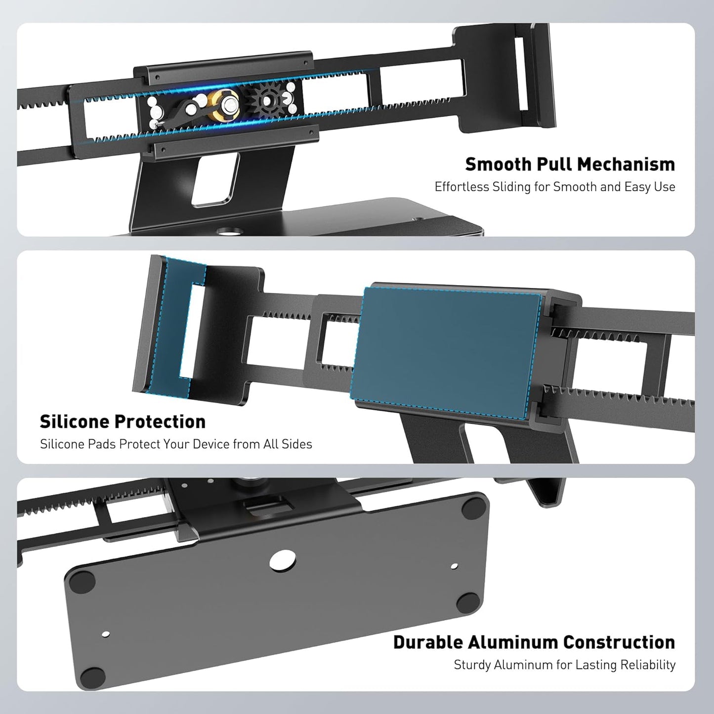 AboveTEK Laptop Locking Station, Premium Aluminum MacBook Security Lock with High-Security Copper Cylinder, Anti-Theft Computer Lock for All 11"-17" No-Slot Notebooks, Non-Slip Base for Public Spaces