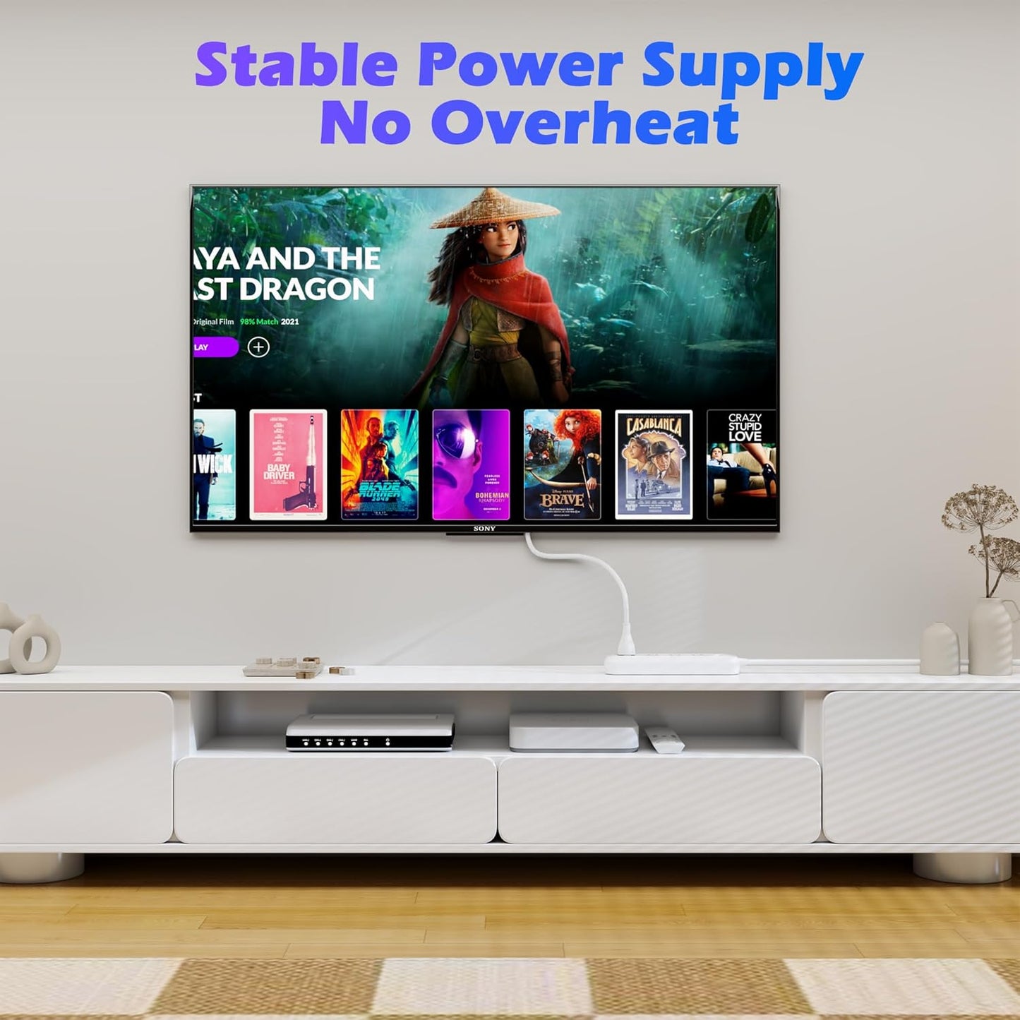 Adoreen 15 Ft Computer TV Replacement Power Cord White, 90 Degree Angled L-Shaped 18AWG 3-Prong AC Universal Power Supply Cable NEMA 5-15P to IEC 320 C13 for Printer, PC, Monitor TV LCD, ETL+Ties