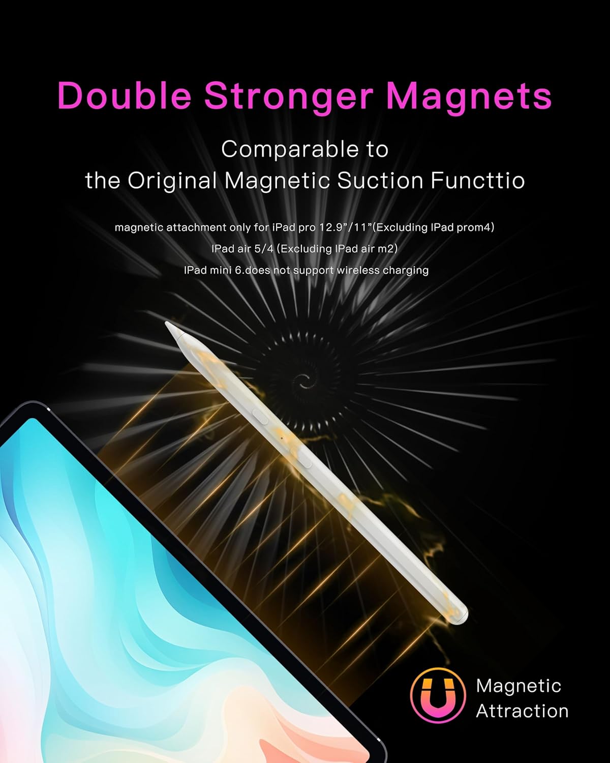 Stylus Pencil for Apple iPad – Longest Battery Life 5X, 35H Use, Tilt & Palm Rejection, Compatible with iPad 6th-10th Gen, Pro 11/12.9/13” (M4), Air 3/4/5/6, Mini 5/6