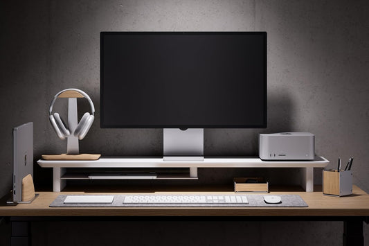 desk monitor stand (All White, Large)