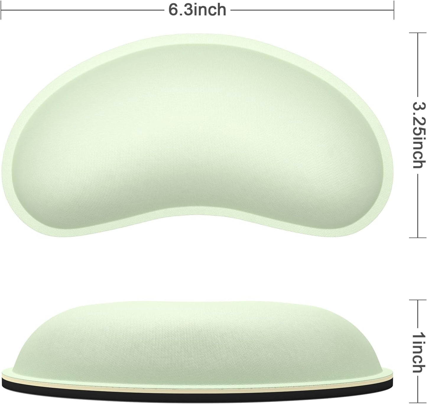 Dapesuom Mouse Wrist Rest, Ergonomic Memory Foam Mouse Wrist for Computer Desk Mats Support, Hand Rest Pad Cushion for Gaming, Office, Laptop, Men, Women, Pain Relief & Easy Typing, Lake Green