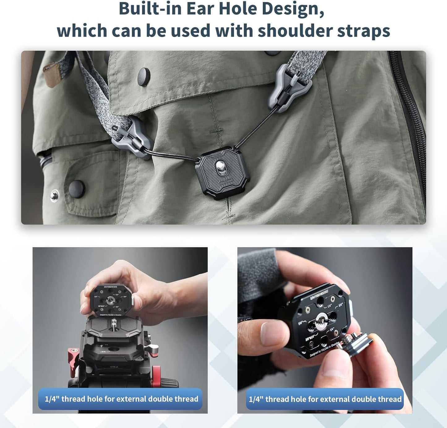 ULANZI F38 Multi-Hole Camera Quick Release Plate Kit, w 1/4" to 3/8" Screw Thread, Quick Release System QR Plate Camera Tripod Mount Adapter for Sony Canon Monopod DSLR Stabilizer Slider DJI