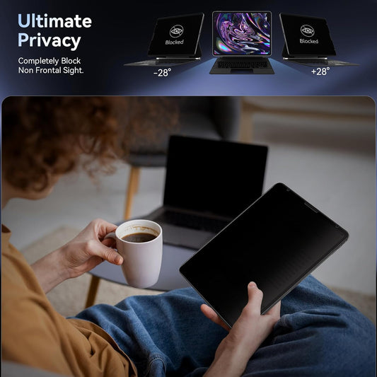 Privacy Screen Protector Compatible with iPad Pro 12.9 Inch 2018 2020 2021 2022, Anti Glare Blue Light Spy Filter Private, High Sensitive Bubble-Free Easy Install Black Security Screen Shield