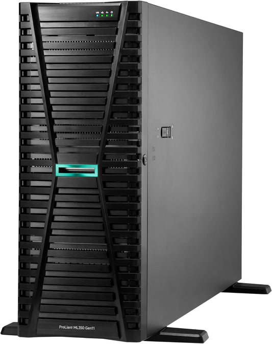 Hewlett Packard Enterprise ProLiant ML350 Gen11 Tower Server w/one Intel Xeon Silver 4516Y+, 2.2GHz, 24c 1P 2x32GB-R 8SFF MR408i-o 2x960GB SSD 2x800W PS (HPE Smart Choice P83320-005)