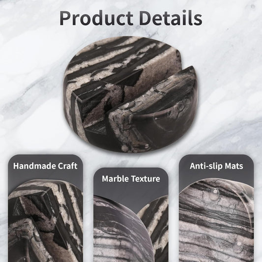 Marble Phone Stand for Desk - Cell Phone Holder for Nightstand Office Decor Compatible with iPhone 17 16 15 Pro Max iPad mini, Telephone Boho Black Marble Kitchen Accessories