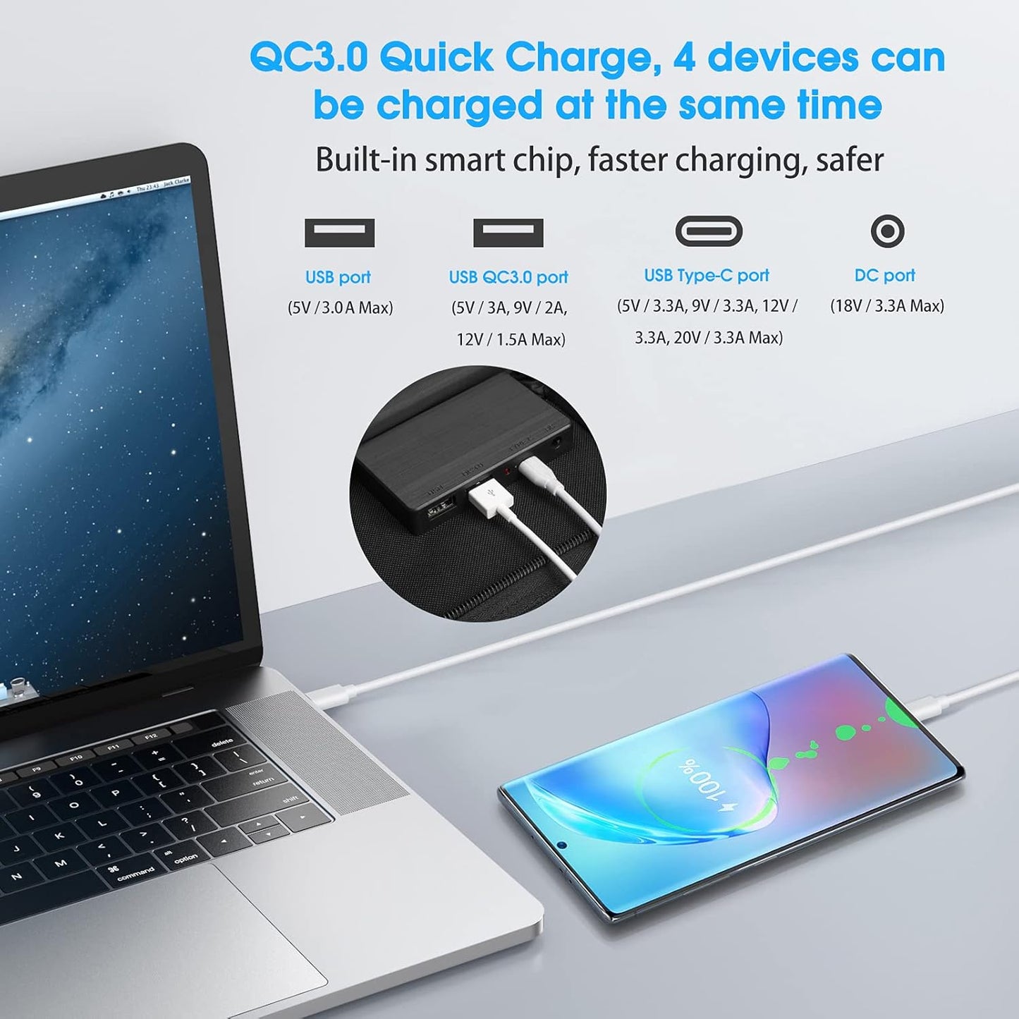 MARBERO 60W Portable Solar Panel 60 Watt Foldable Solar Panel for Solar Generators IP65 Waterproof 23% High Efficiency USB Port & DC Output(10 Changeable Adapters) for Outdoor Camping Travel Cloudy