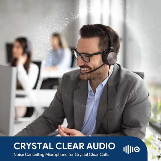 Yealink UH36 Professional USB Headset Wired Headphones for Work Calls and Music, Headset with Noise Cancelling Mic for Computer PC Laptop(UC Compatible, Mono,3.5mm Jack/USB Connection)