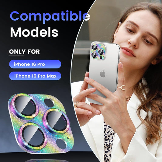 Tensea for iPhone 16 Pro/iPhone 16 Pro Max/iPhone 15 Pro/15 Pro Max Camera Lens Protector, Metal Aluminum Alloy Tempered Glass Cover Camera Screen Protector Accessories, Case Friendly
