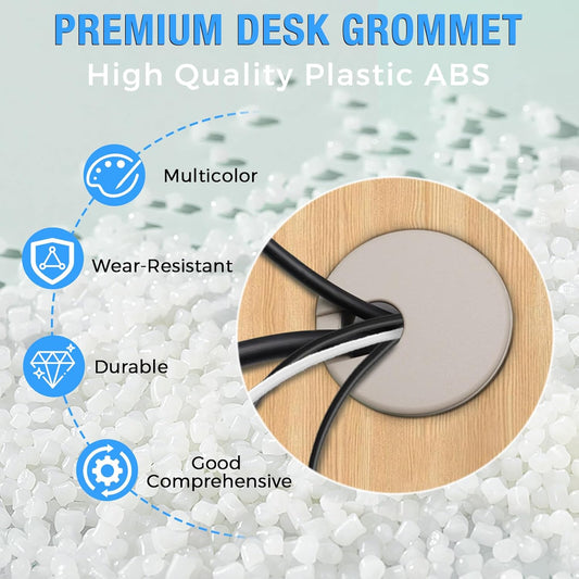 Desk Grommet 2" (50 mm), Desk Cord Hole Cover, Cable Grommet ABS Plastic, Desk Hole Grommet for Office and Home Table Cable, Detachable Cable Cord Organizer (Light Grey 8 Pcs)