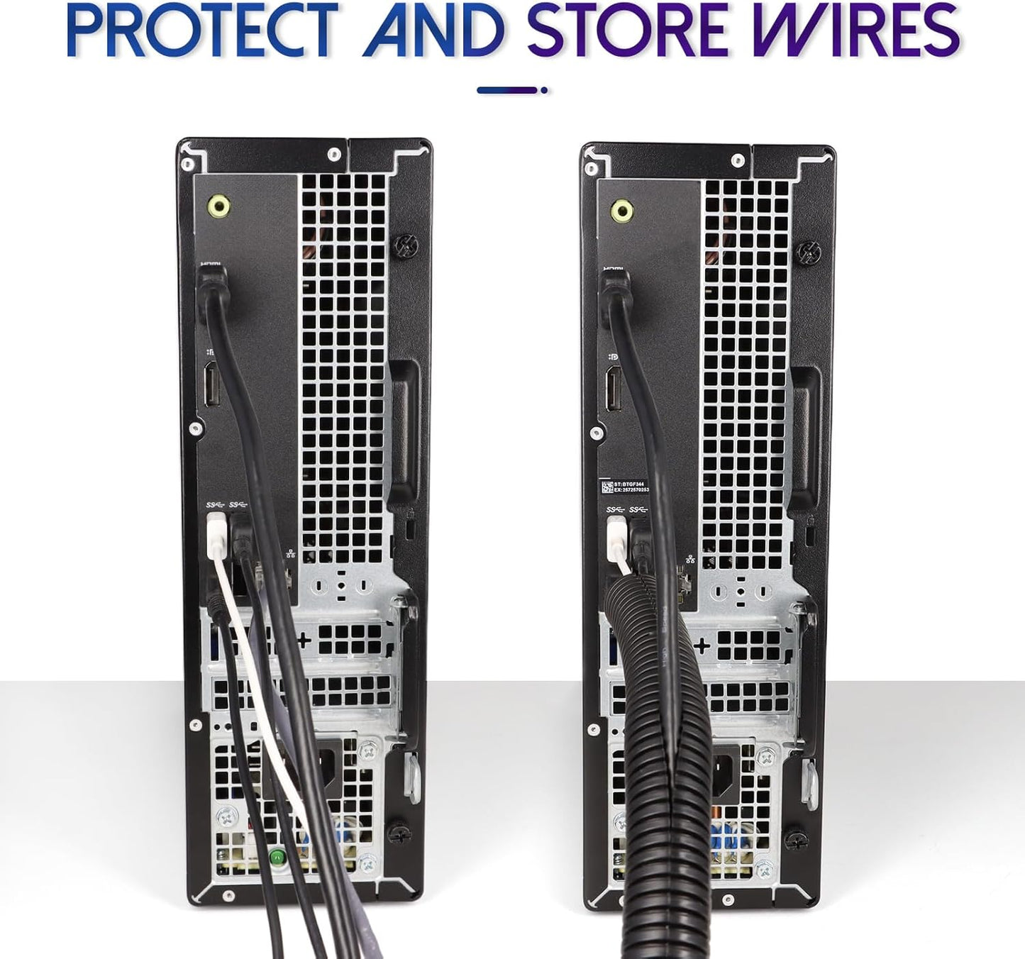 Split Wire Loom Tubing, 10,25ft Cord Protectors from Pets No Chew, Flexible Wire Covers Cord Protectors, Protective Split Cable Sleeve for Automotive Home Industrial Wires(Black, 1.12inch-25ft)