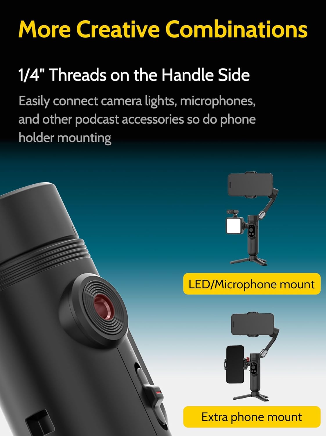 Handheld Gimbal Stabilizer for iPhone 15/14 Android Phone 3-axis Phone Stabilizer for Video Recording Vlogging, Smartphone Gimbal w/RGB Light,AI Tracking for TikTok YouTube(Smart X Kit Black)