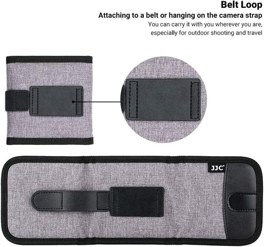 3 Pockets Camera Filter Case for Filter Up to 82mm (fits 82mm 72mm 67mm 62mm 58mm 55mm 52mm 49mm 46mm 43mm 40.5mm 37mm) with Microfiber Cleaning Cloth,Belt Loop Design Compact Lens Filter Pouch Wallet