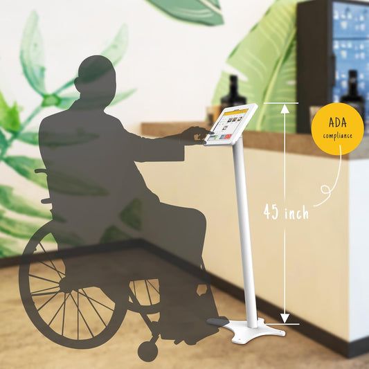 Tablet Kiosk Floor Stand, All Metal Rotate Lockable - Compatible with 10.9" iPad 10th, Pro 11" 1 2 3 4, Air 4 5, Air 11", iPad 11"(A16) - BSF301WA