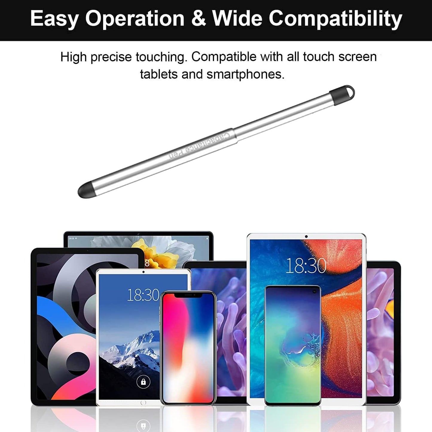 Stylus Pens with Pen Slot for Touch Screens, High Precision Capacitive Universal Stylus for iPad iPhone Tablets Samsung Galaxy All Touch Screen Devices (Transparency)