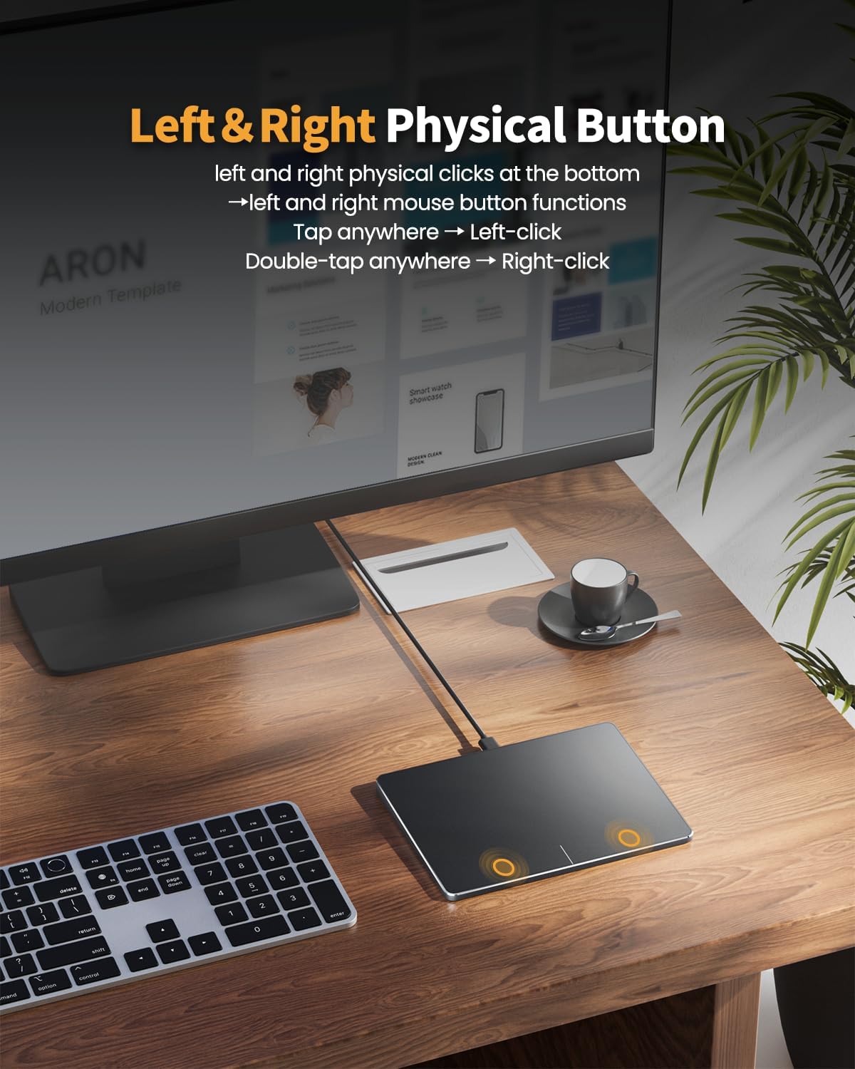 ProtoArc Wired USB Trackpad for Windows 10/11, Large High-Precision Wired Trackpad Mouse with Multi-Gesture, Ultra Slim Portable Aluminum Touchpad Mouse for Computer/Desktop/Laptop