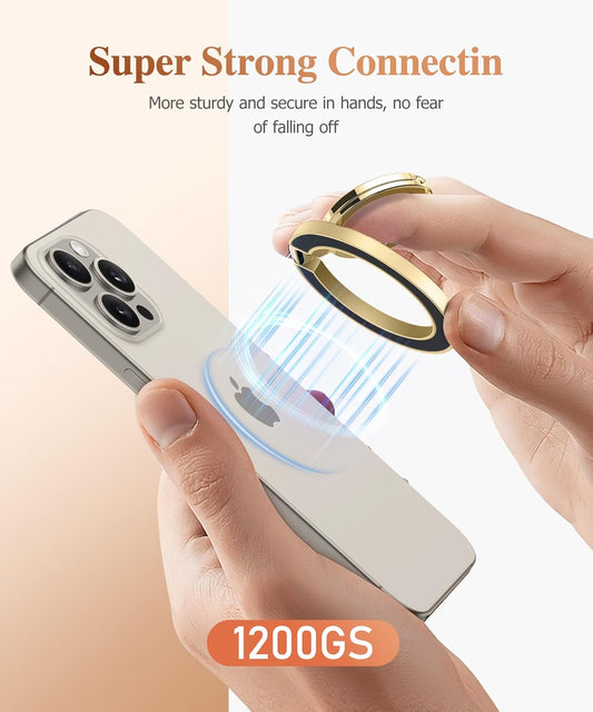 GVIEWIN Magnetic Phone Ring Holder, Compatible with MagSafe Phone Grip with Adjustable Stand, Magnet Phone Ring Kickstand for iPhone 16 Pro Max/Plus/15/14/13/12 Series/Other Phones (Pearlescent)