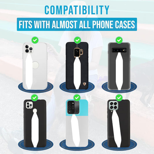 Phone Grip Strap - Reversible Finger Holder for Phone Back, Customizable Anti-Slip Design, Wireless Charging Compatible Detachable Holder for iPhone - Brown & Black Cows