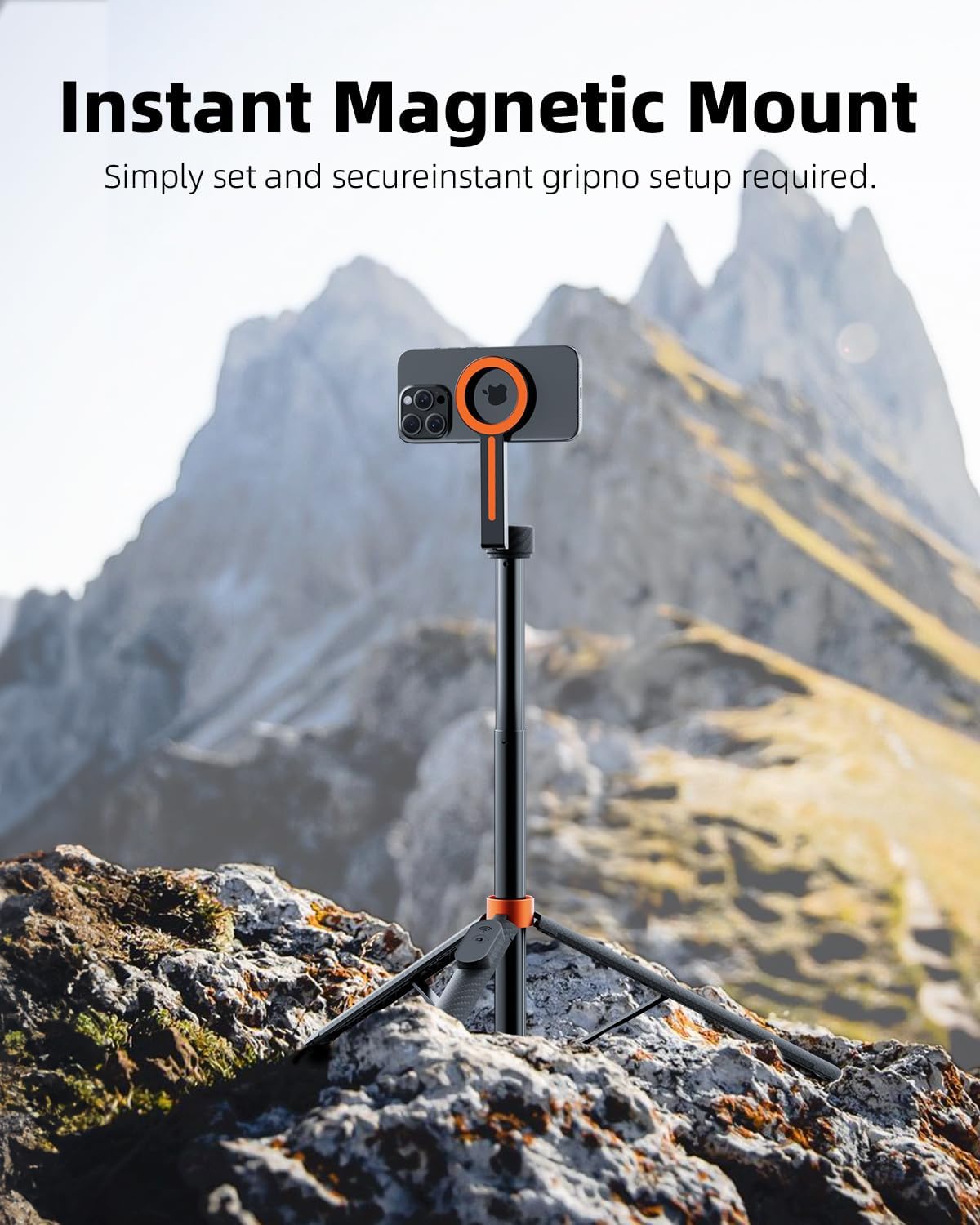 TODI 65" Magnetic Tripod for iPhone with Remote, Selfie Stick for iPhone Magsafe, Cell Phone Tripod Stand for Recording, Travel Tripod Compatible with 16/15/14/13/12 Series