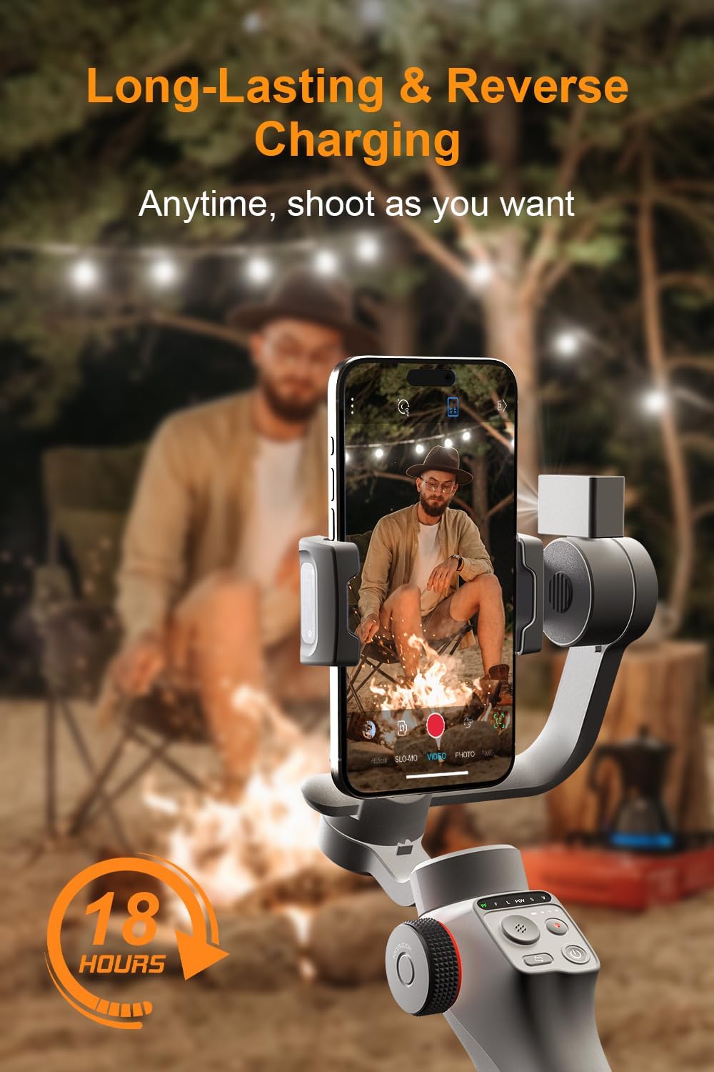 FUNSNAP C05 Kit Gimbal Stabilizer for Smartphone, iPhone Gimbal 3-Axis with Magnetic Fill Light/AI Tracking Sensor for iPhone 16 15 14 Pro Max Android Handheld Phone Gimbal for Video Recording