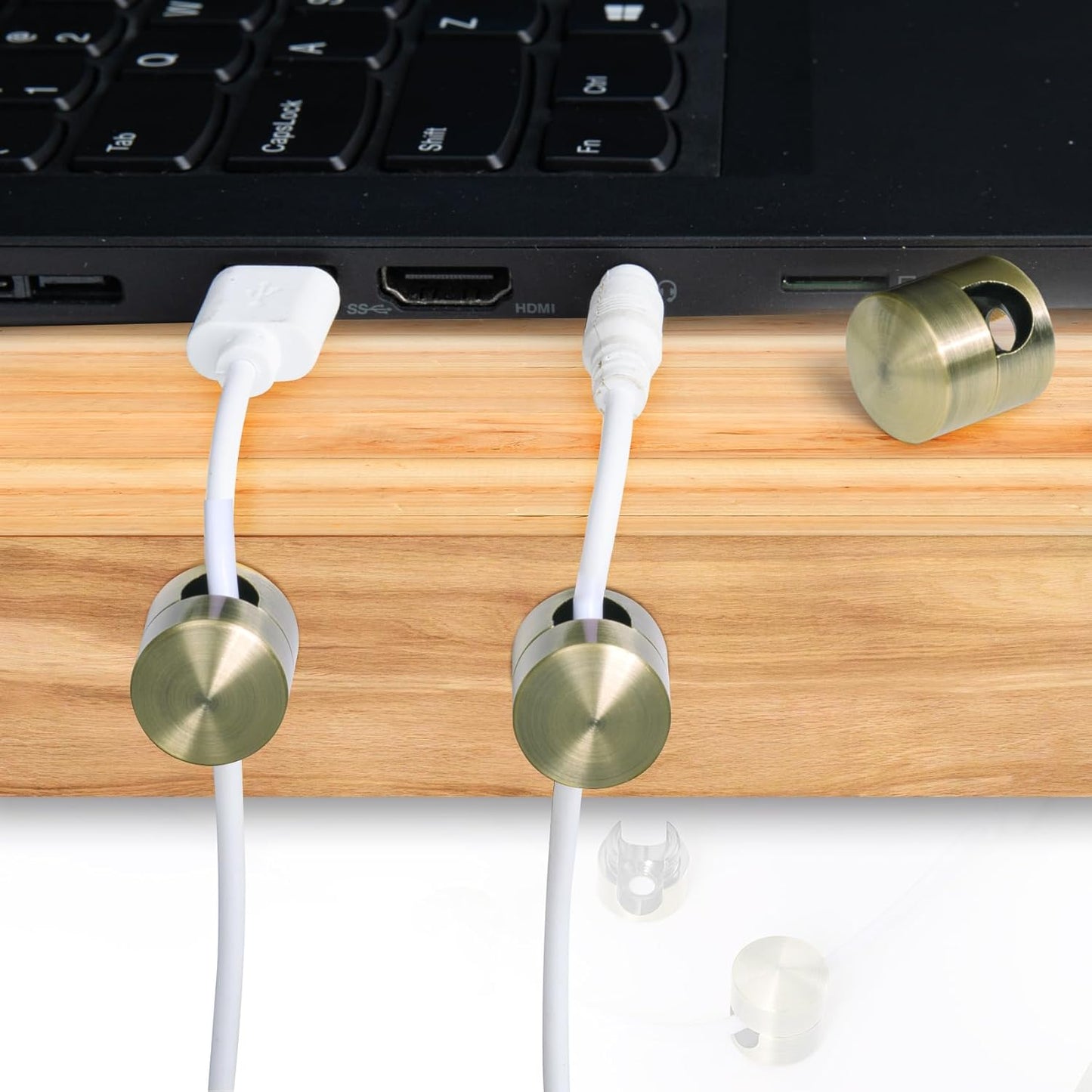 1 Set Charger Holders for Cords, Antique Copper Color Adjustable Cable Anchor Holders, Adhesive Metal Cord Clips, Cable Management Wire Organizers for Desk, Office, Nightstand