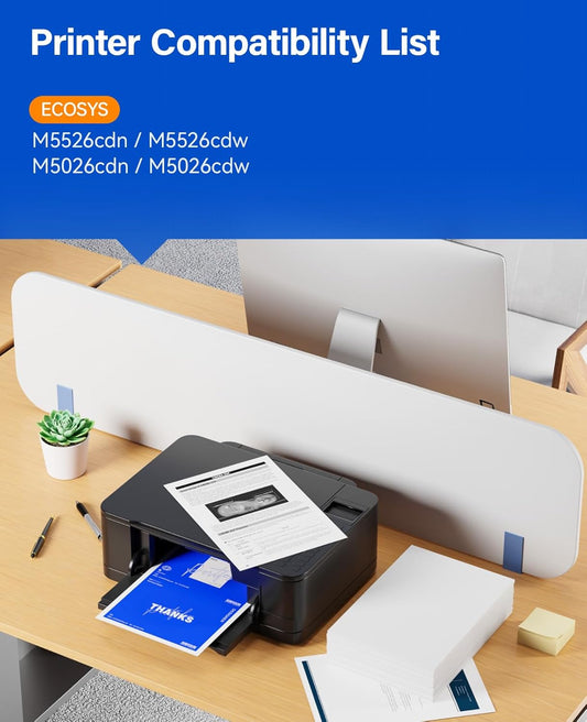 TK-5242 TK5242 Toner Cartridge Set 4-Pack High Yield Replacement for Kyocera 1T02R70US0 1T02R7CUS0 1T02R7BUS0 1T02R7AUS0 Compatible for Kyocera ECOSYS M5526cdn M5526cdw M5026cdn M5026cdw Printer Black