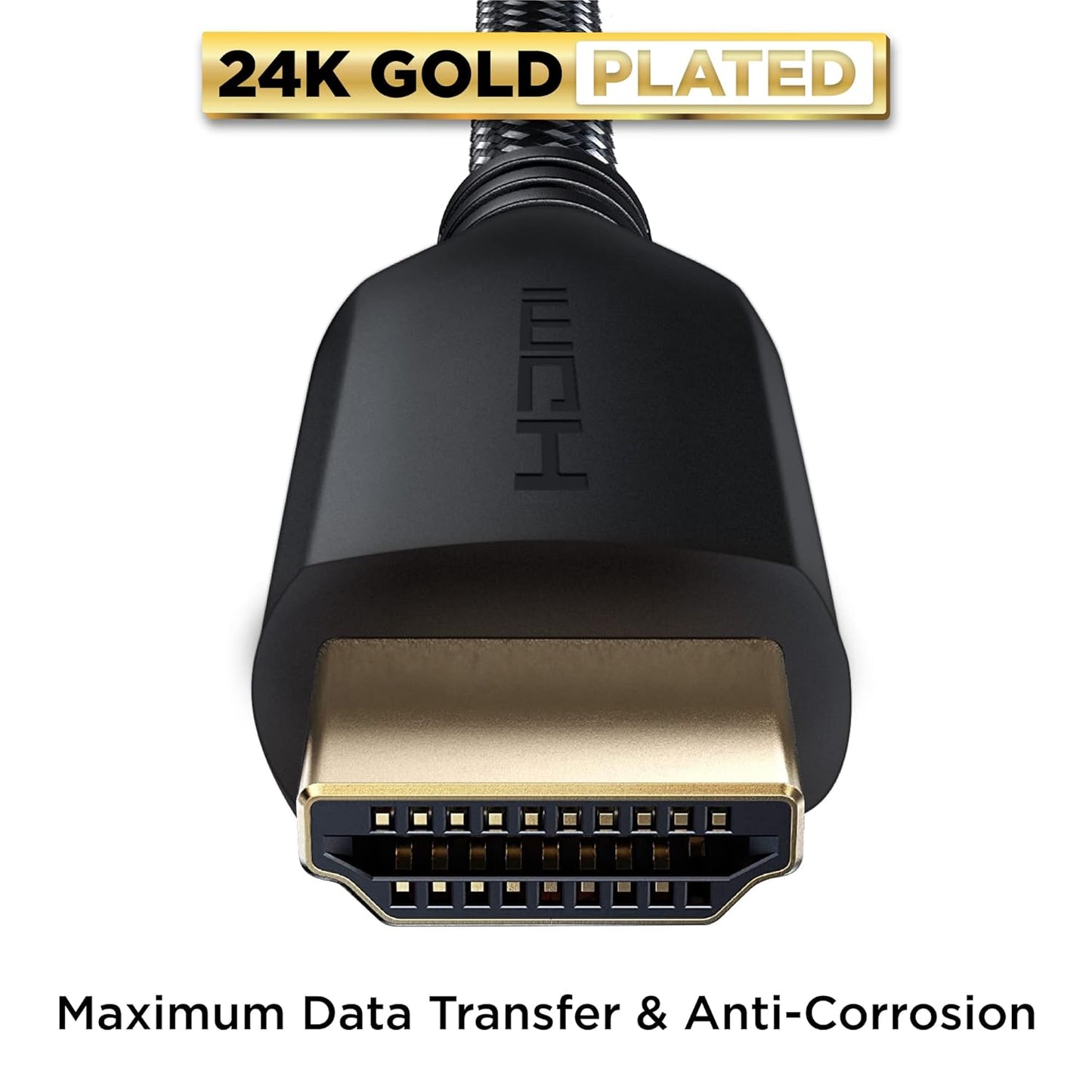 PowerBear 4K HDMI Cable 40 ft | High Speed, Braided Nylon & Gold Connectors, 4K @ 60Hz, Ultra HD, 2K, 1080P, ARC & CL3 Rated | for Laptop, Monitor, PS5, PS4, Xbox One, Fire TV, Apple TV & More