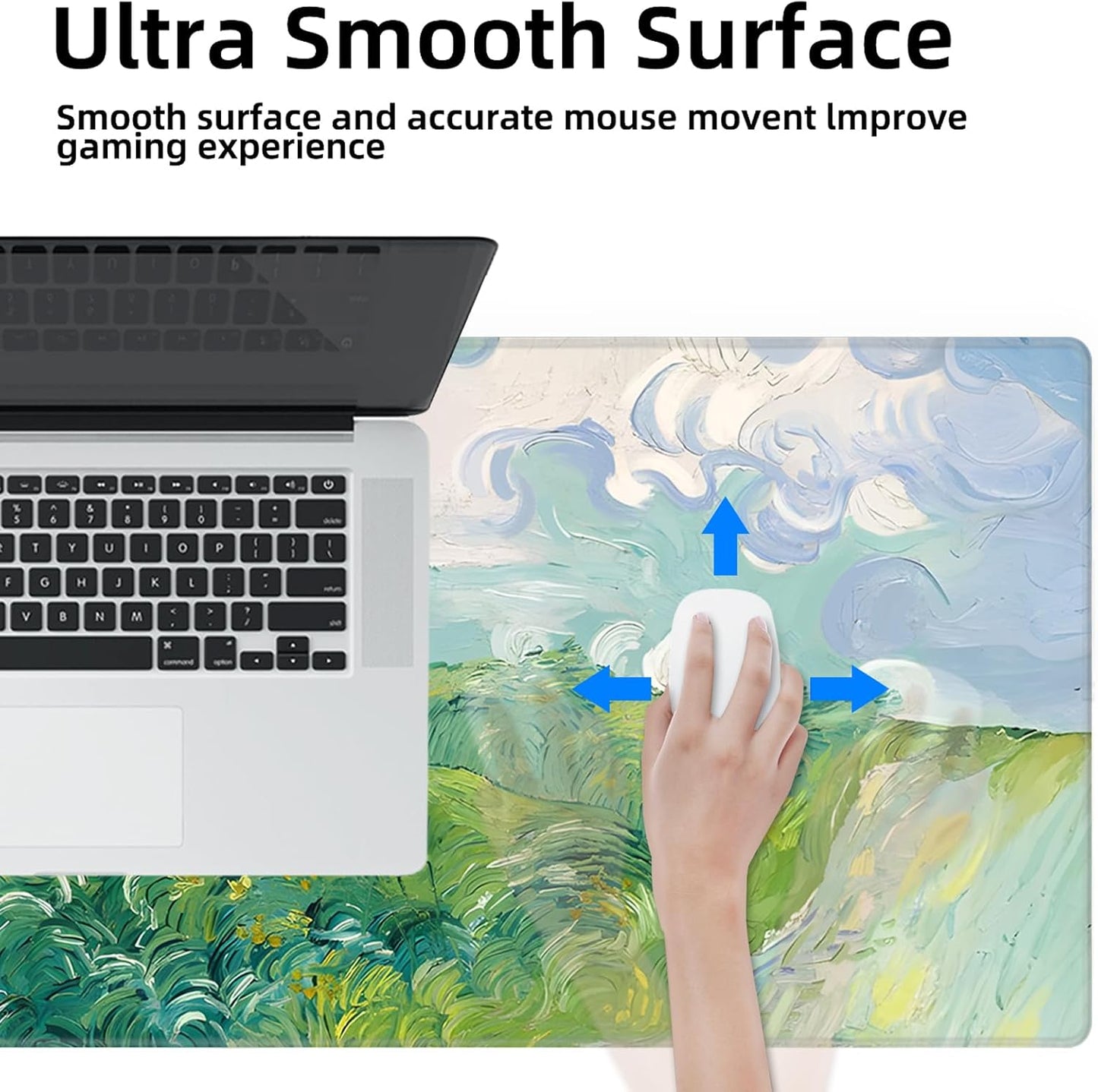 Galdas Gaming Mouse Pad XXL XL Large Long Extended Big Mousepad Non-Slip Rubber Keyboard Mouse Pad with Stitched Edges for Laptop Home Office (31.5x11.8x0.08 Inch) … (Summer Cure)