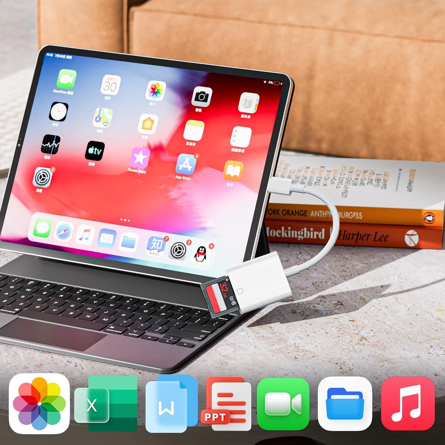 USB C SD Card Reader, Type C SD Memory Card Reader Micro SD Card Reader Compatible with iPhone 16/15/ iPad MacBook/Air/Pro iMac/Samsung Galaxy Android