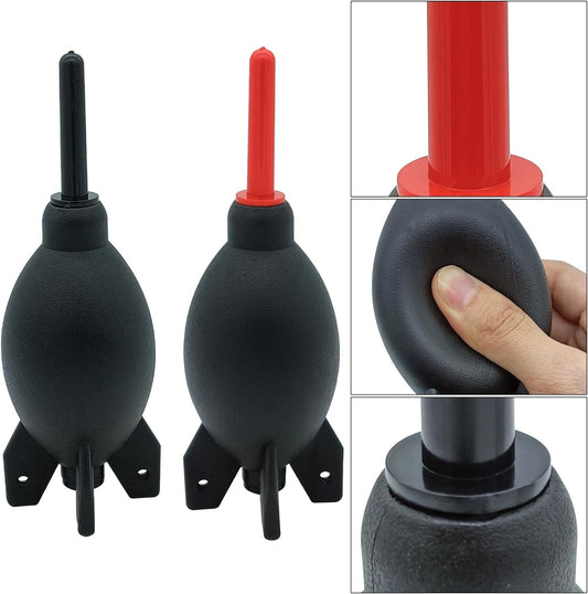 Lens Cleaning Kit Contains 2 Pcs Rubber Rocket Air Blower Duster, Lens Cleaning Pen, Blower Brush Dust Cleaner and Carrying Pouch, for Lens, Camera, SLR, Telescope, Magnifying Glass, Phone