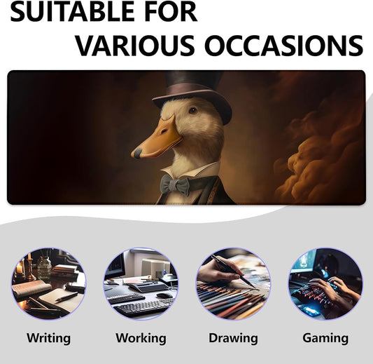 Duck Large Mouse Pad, Gaming Mouse Pad, Keyboard Mat, Non-Slip Rubber Base, Office Accessories, Desk Mat, MousePads for School, Work, Home Decor Gifts 31.5" x 11.8"