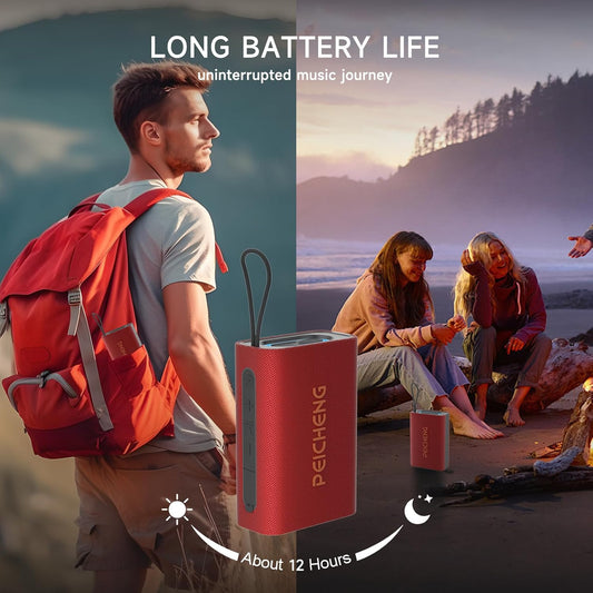 Speaker, Portable Wireless Bluetooth Speakers, Waterproof Loud Stereo Sound with RGB Lights TWS Long Playtime for Home/Party/Outdoor, Electronic Gadgets(1PCS, Red)